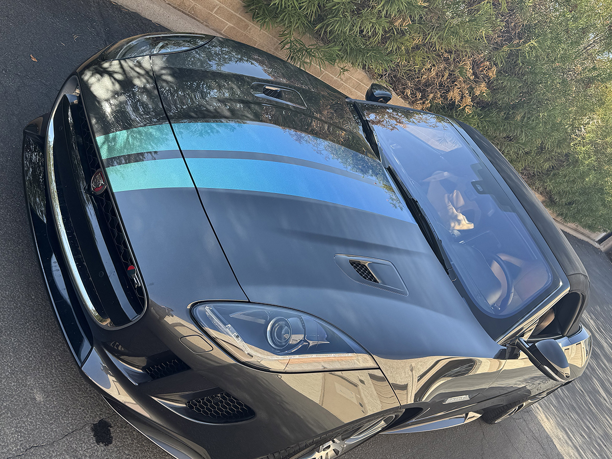 Stripes added to a Jaguar